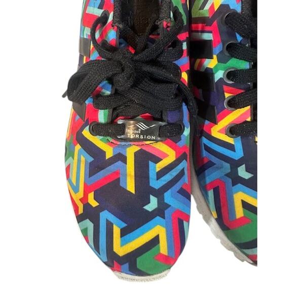 Adidas ZX Flux Rainbow Multi Color Lace Up Low Top Sneakers Mens Sz 7 - Picture 5 of 10